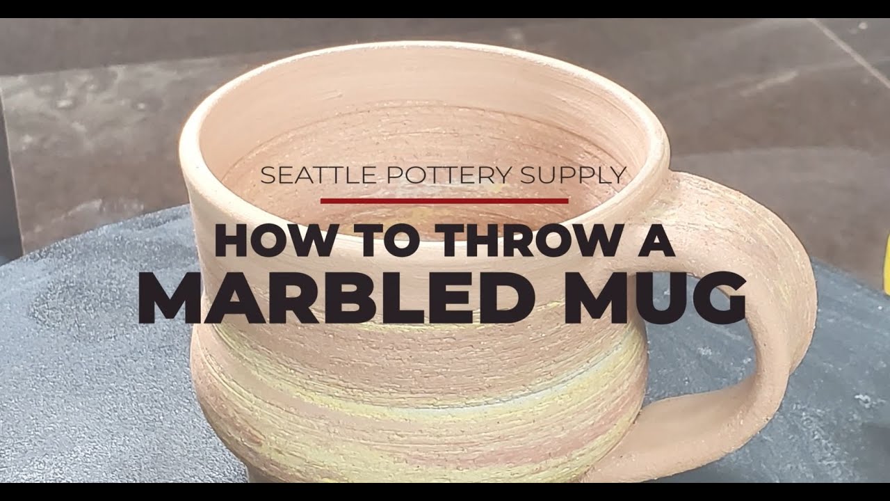 How to throw a mug out of marbled clay