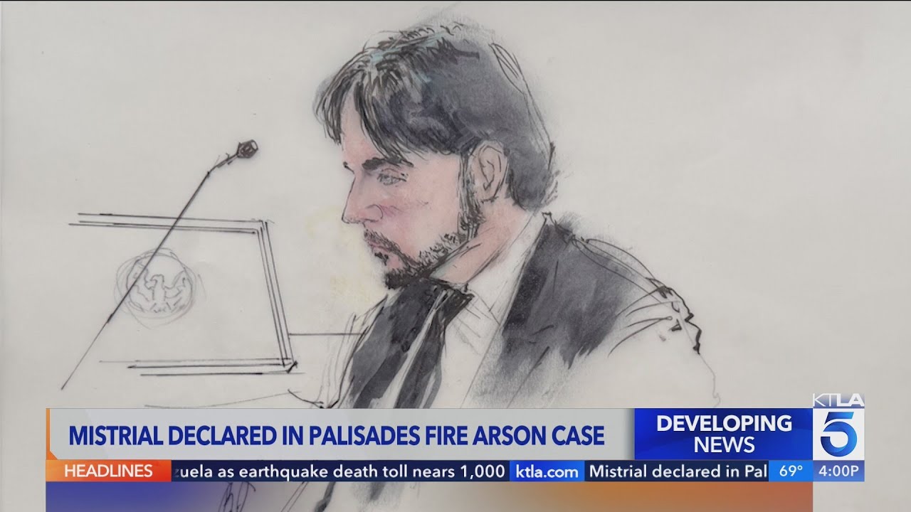Mistrial declared in Palisades Fire arson case; jury deadlocked