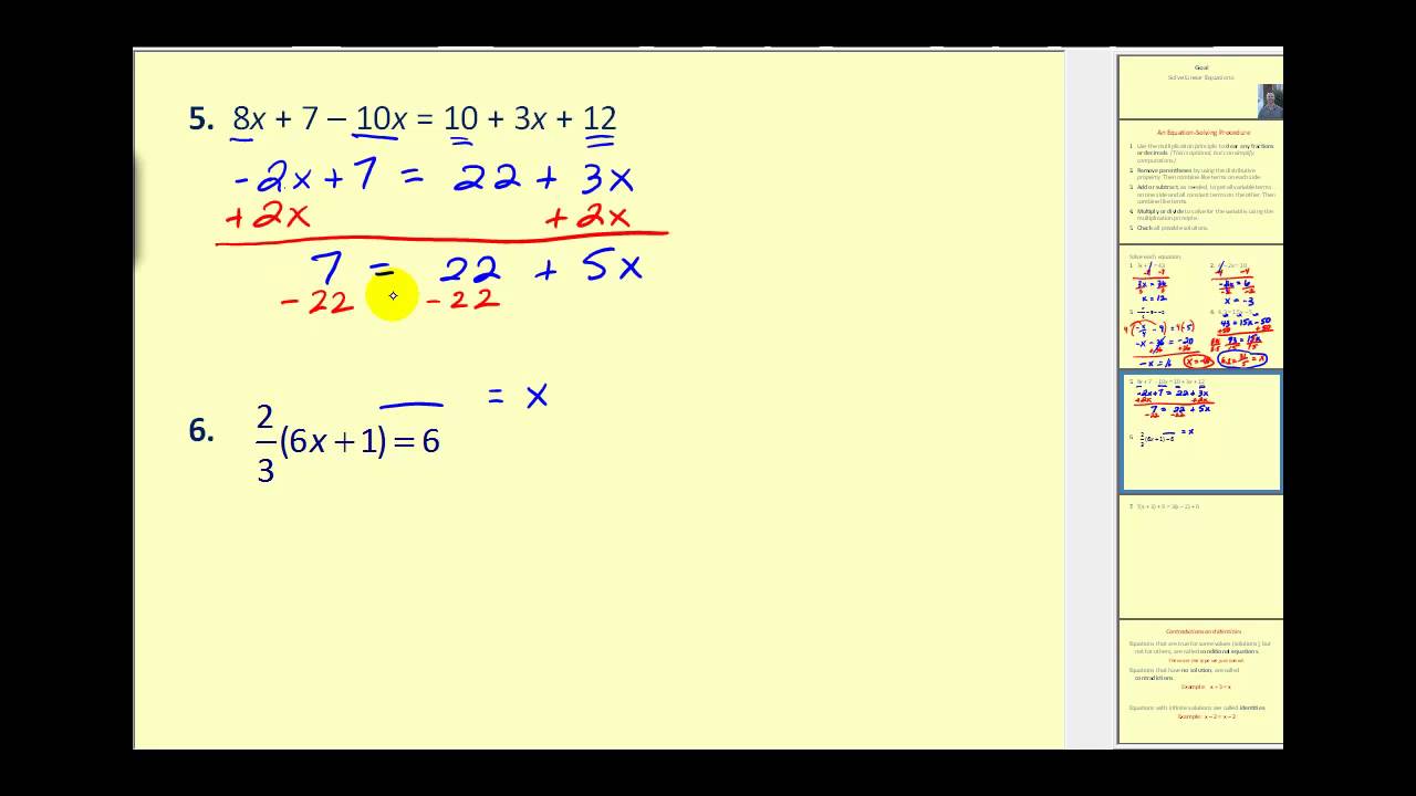 Solving Multiple Step Equations