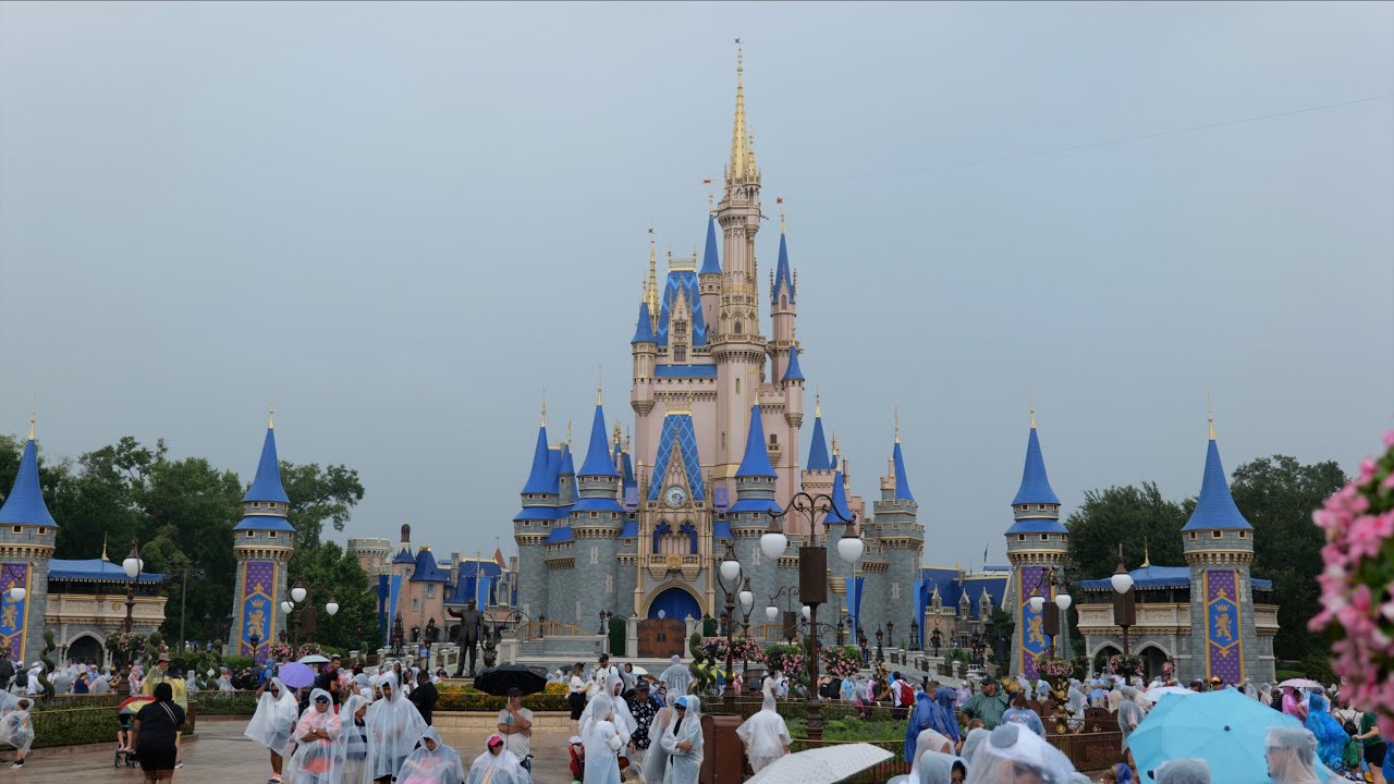 Magic Kingdom Summer Day 2024 Sights & Sounds w/ Rain in 4K | Walt Disney World Orlando Florida