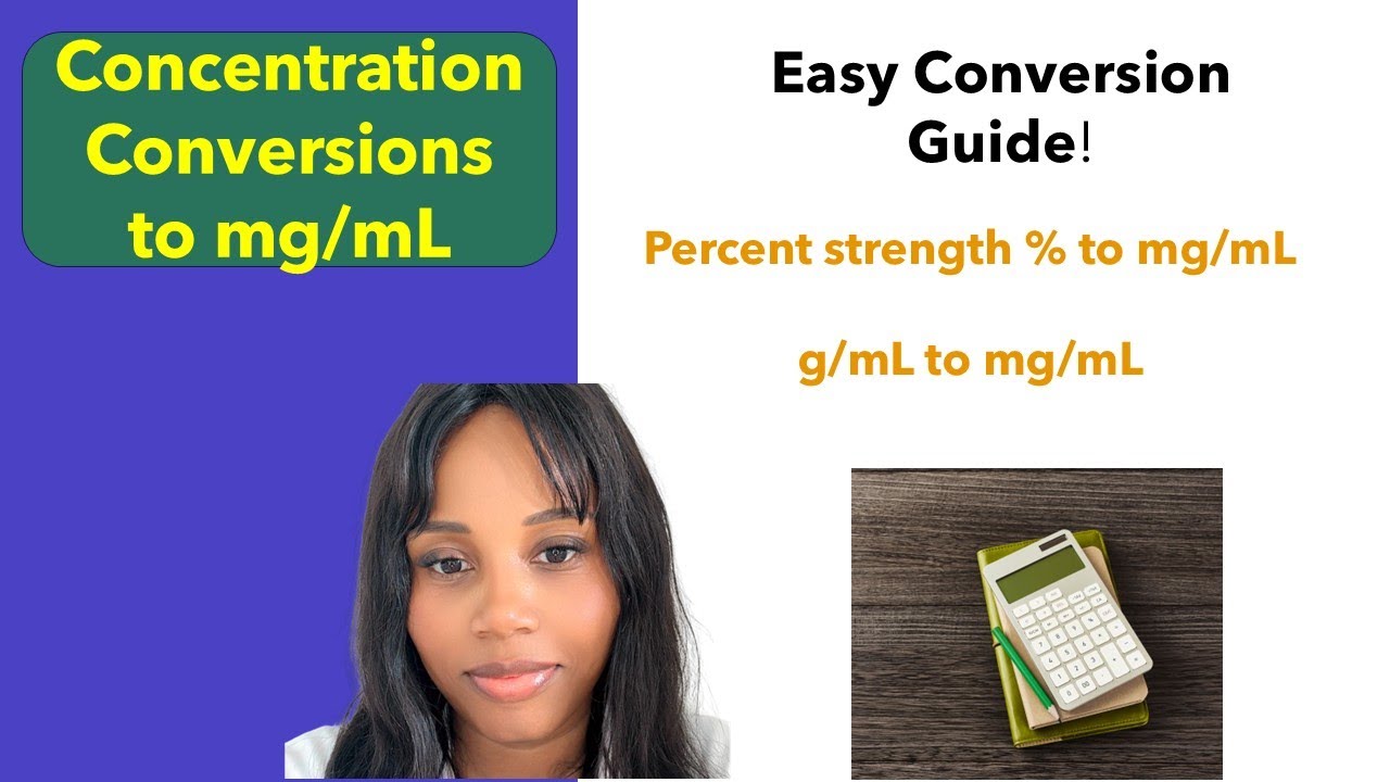 Convert Percent Strength (%) and g/mL to mg/mL | Concentration Conversions Made Simple!