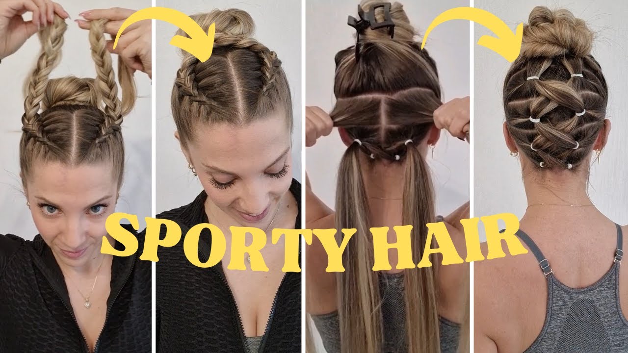 🏋️‍♀️COIFFURE POUR LE SPORT cheveux longs pour aller à la GYM 💦 idée coiffures pratique de sport
