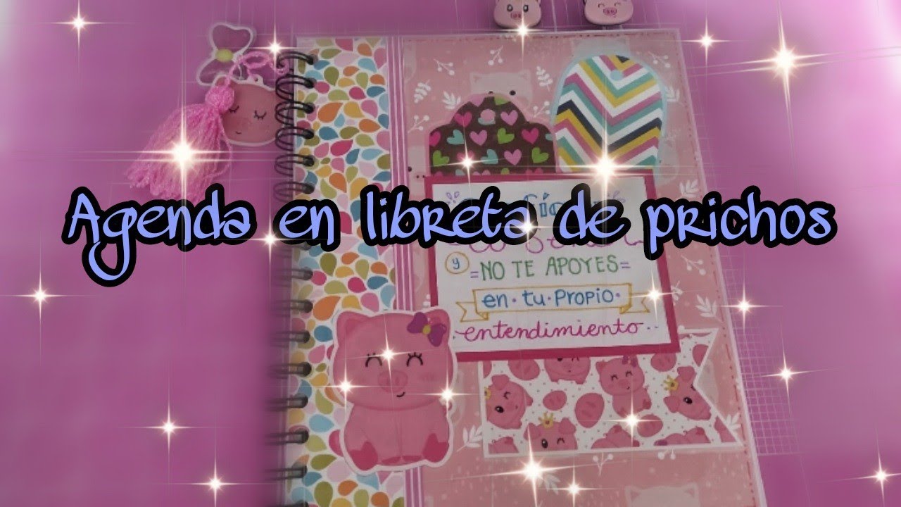 Agenda en libreta de prichos y con la colección de Piggy / crea tu agenda en cualquier cuaderno.