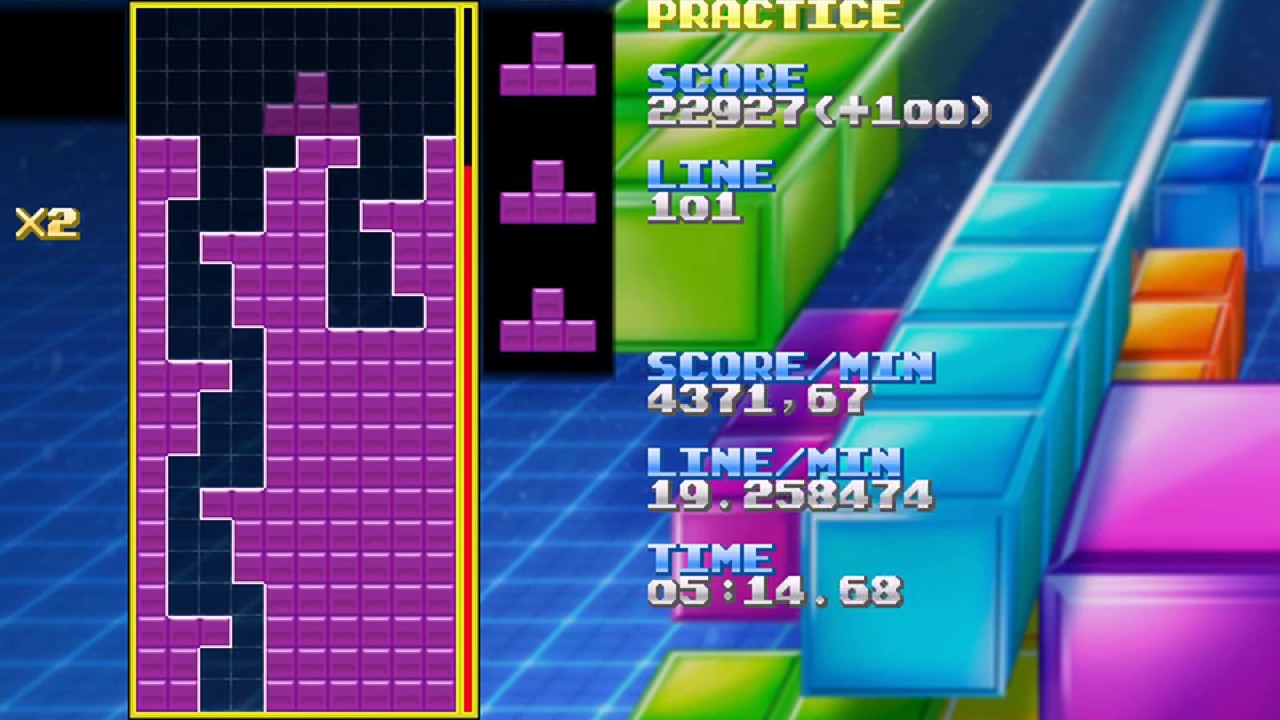 T-Spin Snaking (Tetris pattern, T pieces only)