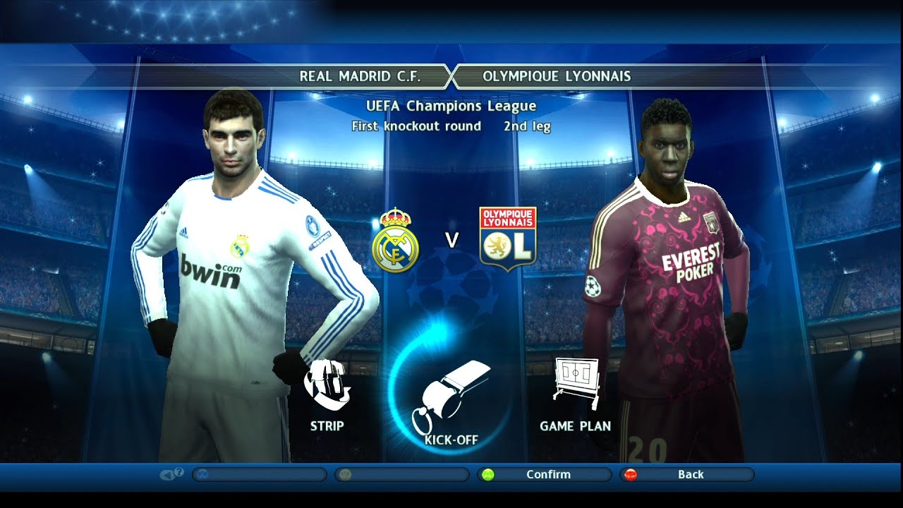 PES 2011 UEFA Champions League FIRST KNOCKOUT Round 2ND LEG REAL MADRID C.F. VS OLYMPIQUE LYONNAIS 