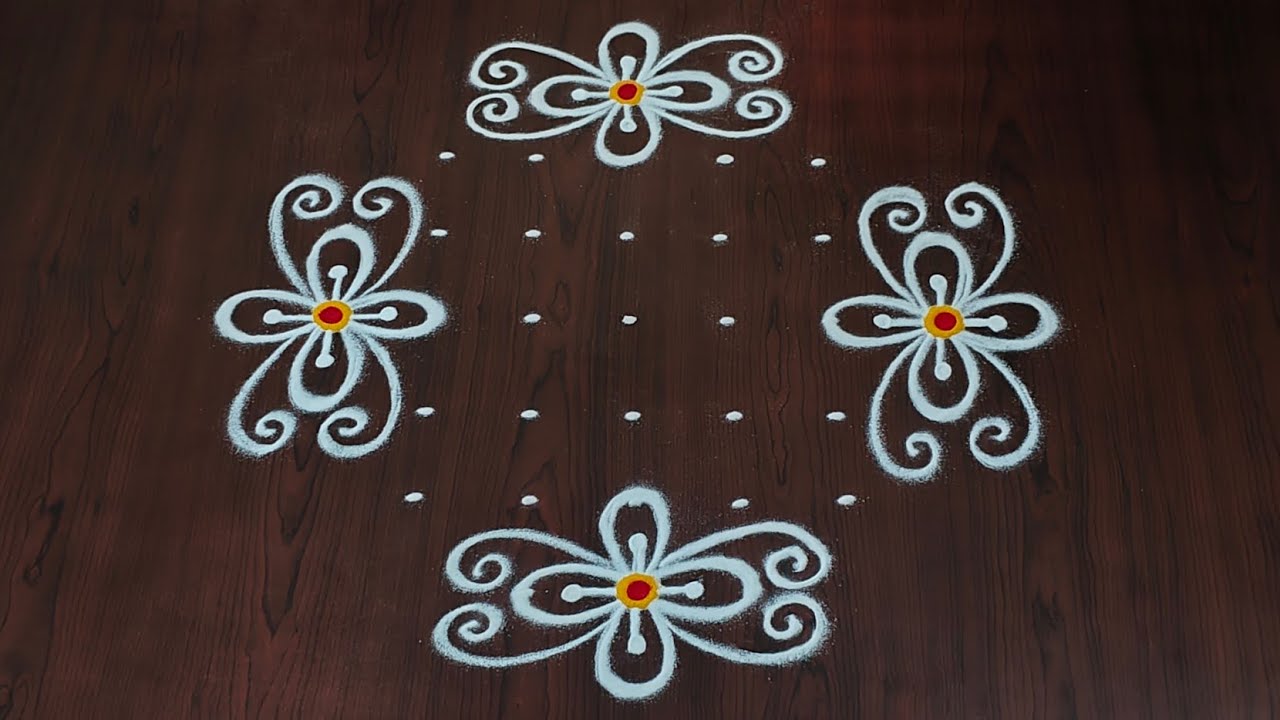 7×3dots easy rangoli|daily muggulu|thipkyanchi,festival rangoli|traditional rangoli#Rang kaa Rangoli