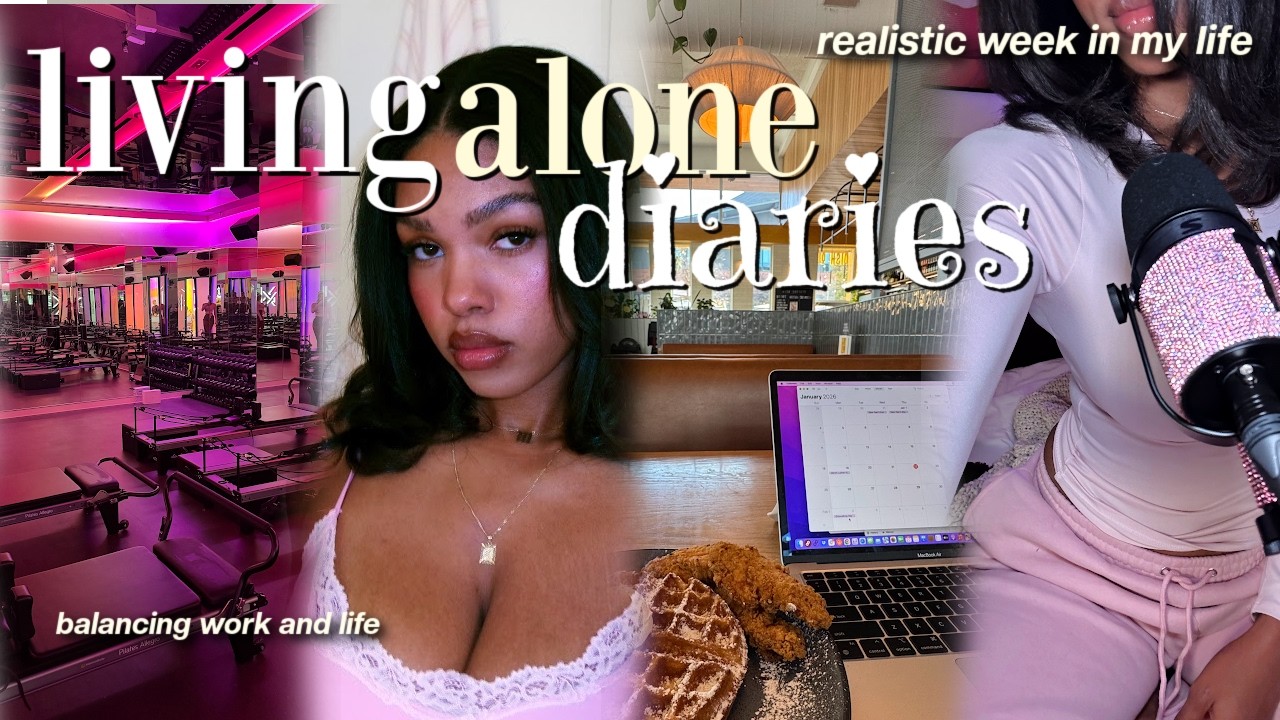living alone diaries 🎀 | a realistic week in my life + balancing work/life + new hobbies + workouts