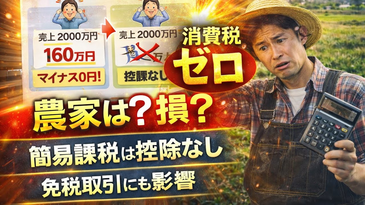 食料品消費税ゼロで農家は得？損？簡易課税の落とし穴