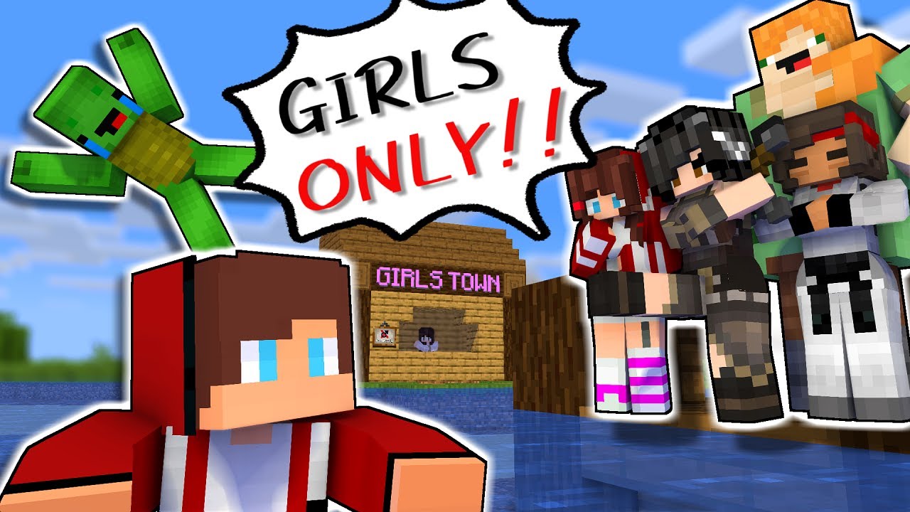 MAIZEN : Girls-Only Town?! - Minecraft Animation JJ & Mikey