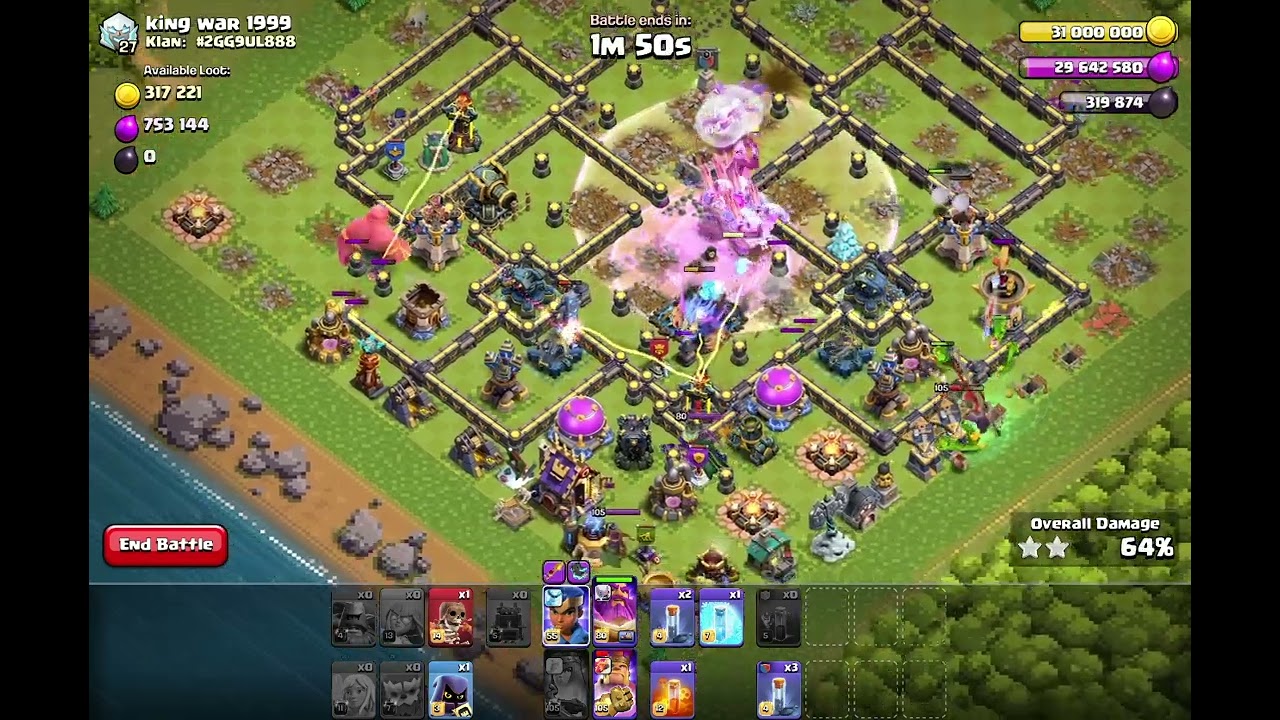 TH18 ATTACK STRATEGY,,,Thrower+Super Archer with Totem spell!!!✌