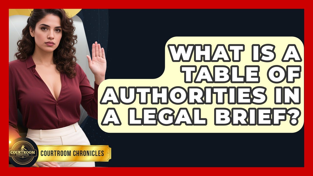 What Is A Table Of Authorities In A Legal Brief? - Courtroom Chronicles