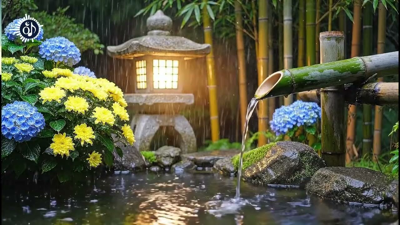 Music for Deep Rest | Night Bamboo Water & Soft Moon Ambience