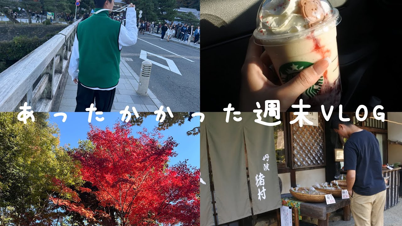 【vlog】いい気温すぎておでかけにいっぱい行った週末🍁／お家焼肉・ドライブ・猪肉・京都・紅葉・スタバ