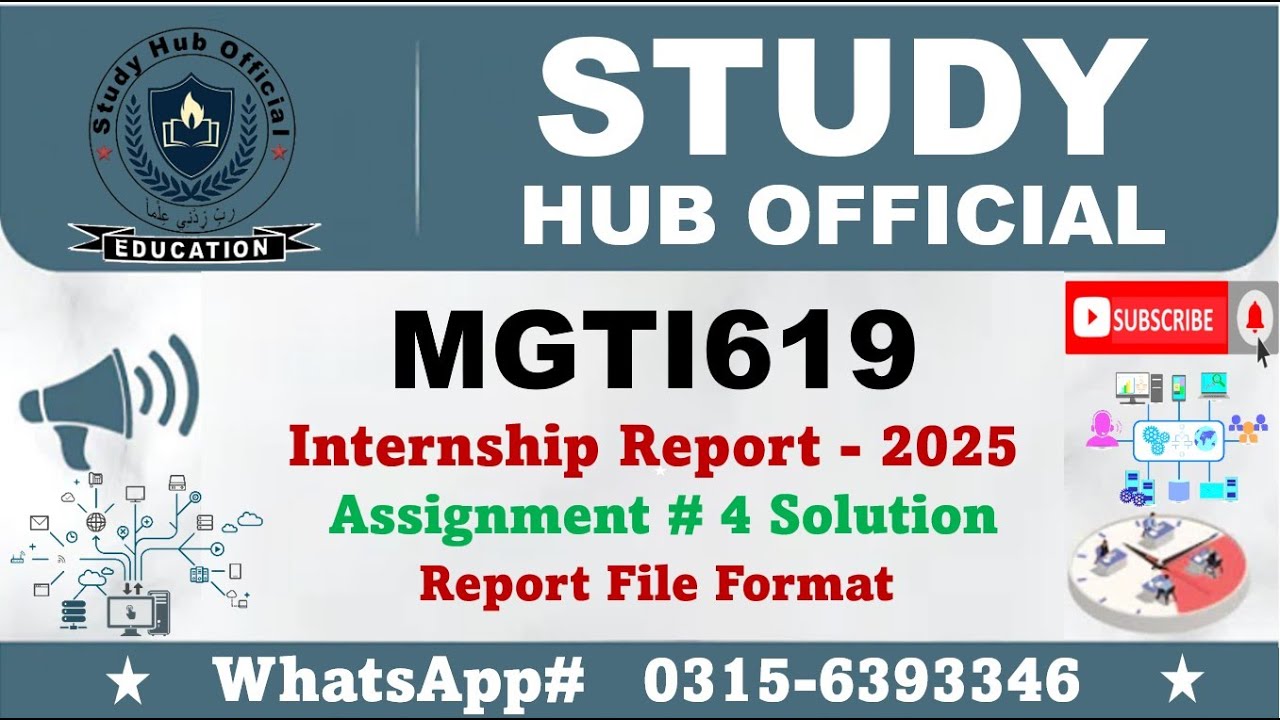 MGTi619 Assignment 4 solution 2025 Internship Report #mgti619 #vu #internship #report #icc