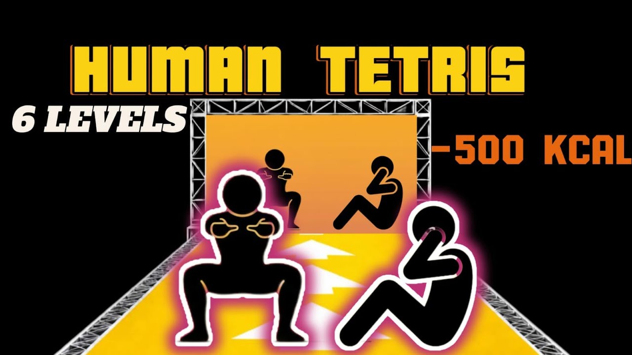 HUMAN TETRIS | IMMERSIVE INTERACTIVE WARMUP | -500kcal | MOVING WALLS #humantetris #posechallenge 
