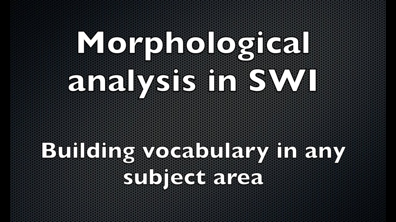 Morphological Analsys in SWI & Vocabulary Learning