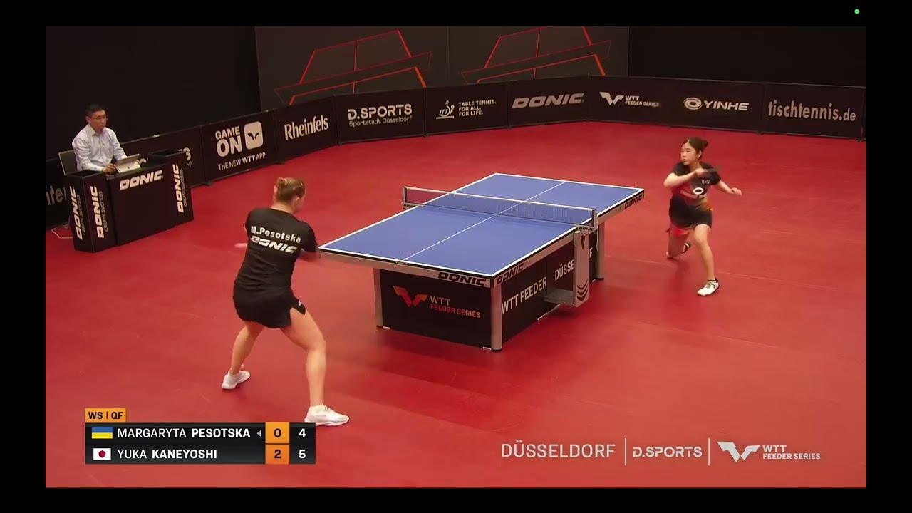 YUKA KANEYOSHI 兼吉優花 VS MARGARITA PESOTSKAYA 3 SET. WTT FEEDER DUSSELDORF 1/4