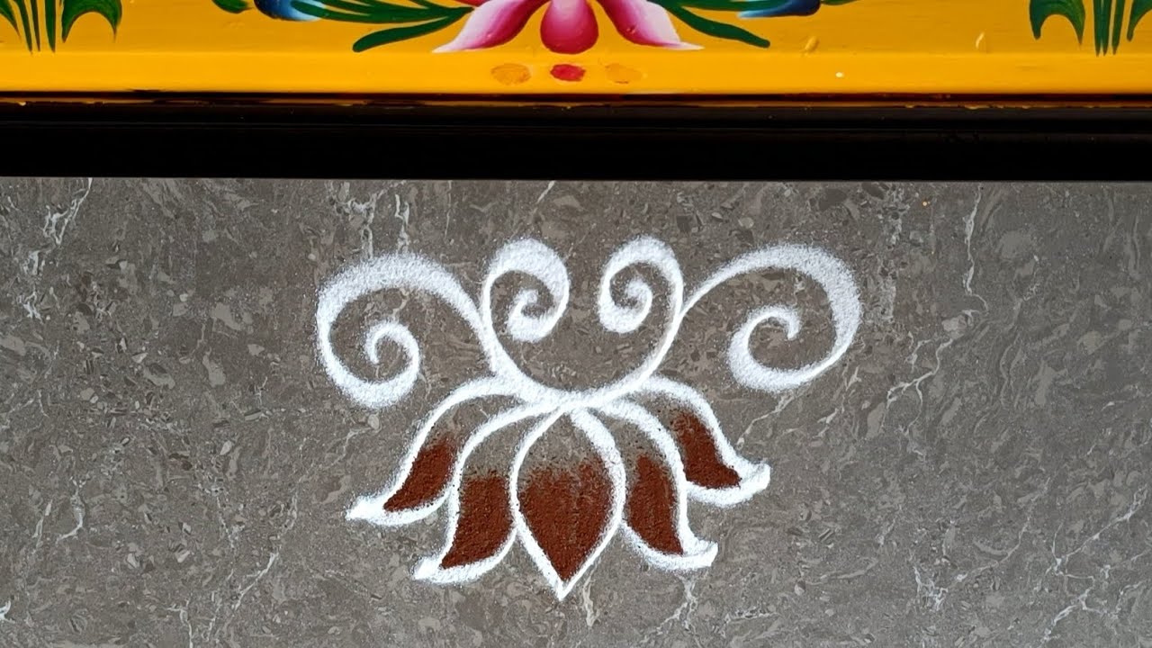 Easy & Beautiful border rangoli designs for festivals | Navaratri special rangoli | Border rangoli