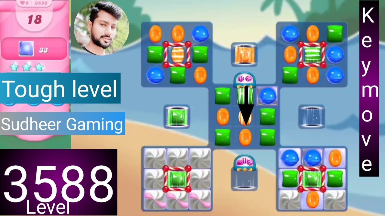 Candy crush saga level 3588 । No boosters । Tough level । Candy crush 3588 help । Sudheer Gaming