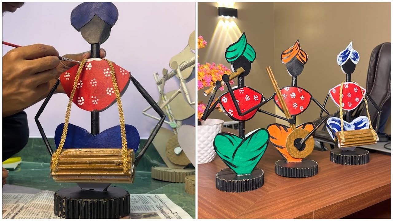 Musicians diy showpiece craft idea | Best out of waste cardboard craft | Homedecor idea 