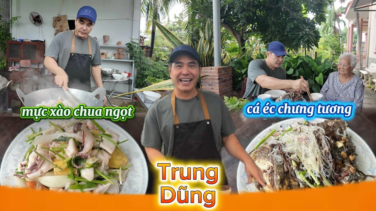 Trung Dũng | hôm nay làm món cá Éc chưng tương với mực xào chua ngọt cho Má  thưởng thức ...!