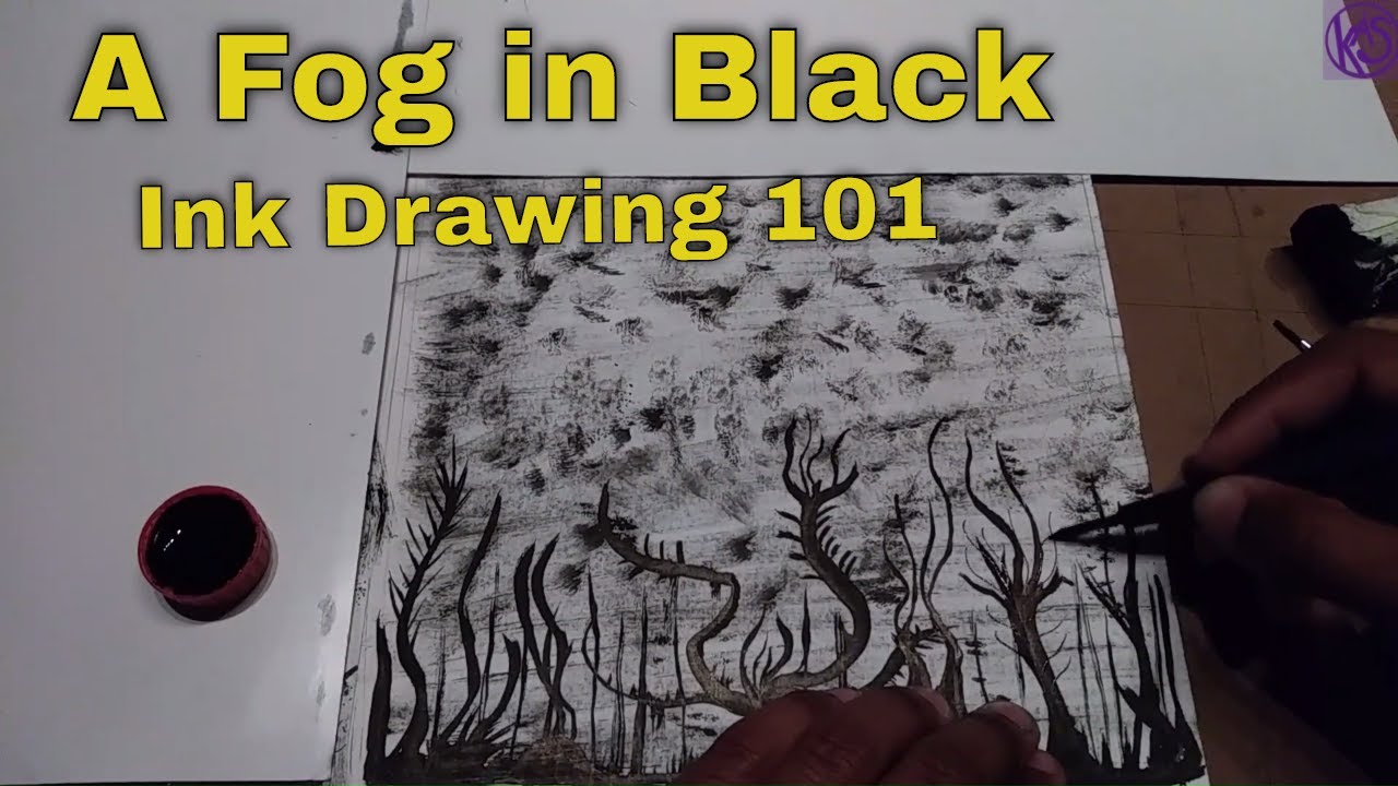Reflective Backwoods, A Fog in Black | Ink Drawing 101