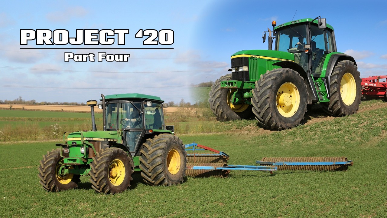 Уборка озимой пшеницы с использованием классических тракторов John Deere 2850 и 6910S, а также ва...