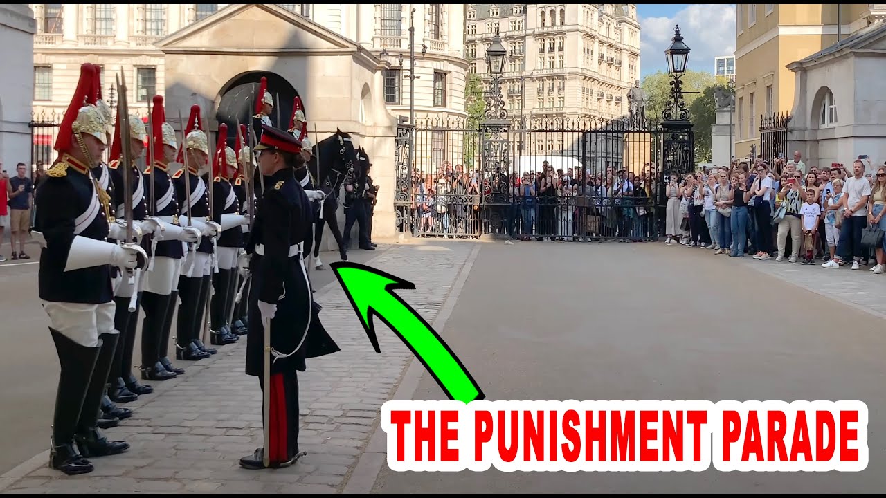 Many tourists witness The 4 o'clock Punishment Parade lead by the Female Senior Officer