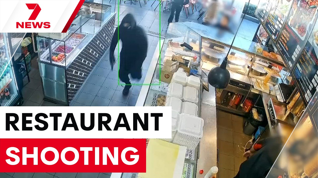 Police release CCTV of Auburn kebab shop shooting | 7NEWS