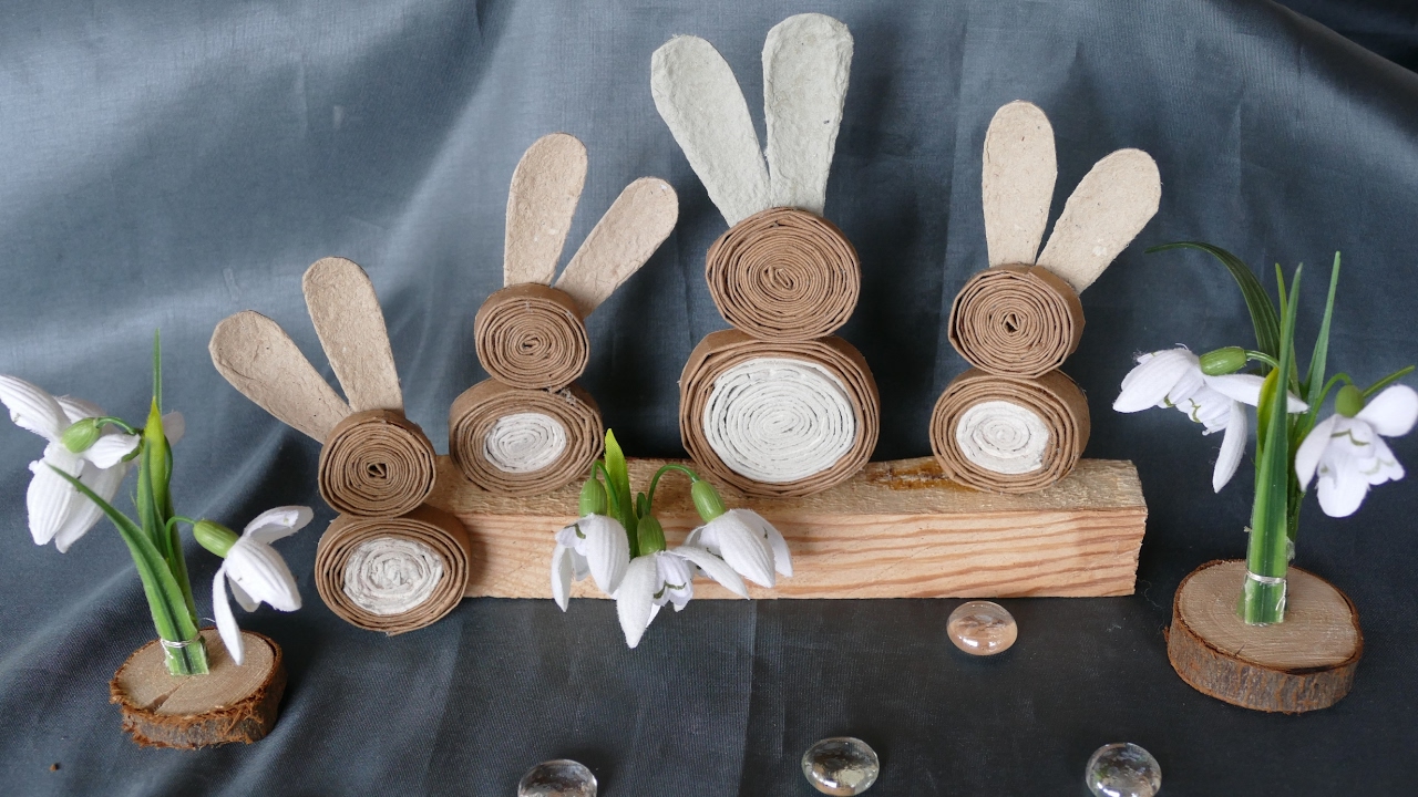 Frühlingsdeko basteln / Osterdeko basteln / Osterhasen basteln aus Papier