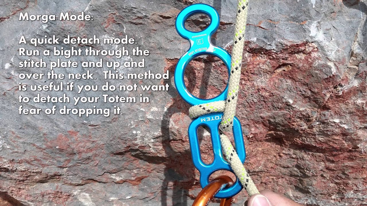 Rigging the Totem for rappels and releasable blocks.