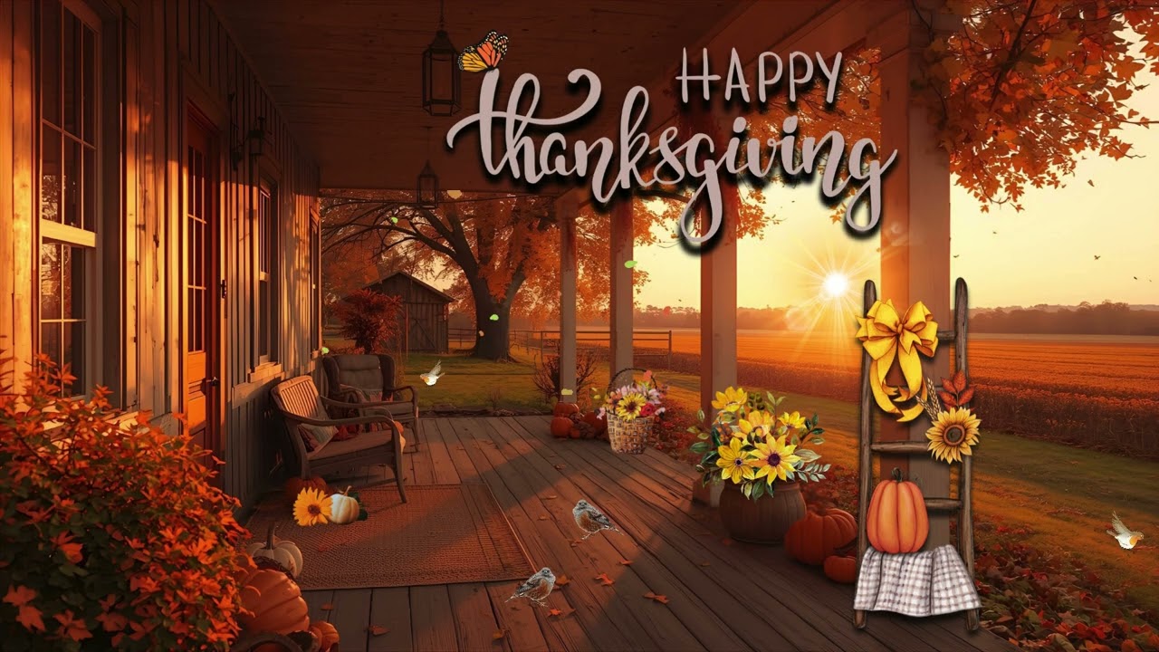 🍂 Cozy Farmhouse Thanksgiving | 🦃 Dinner Background | (1 Hour) Soft Piano Music