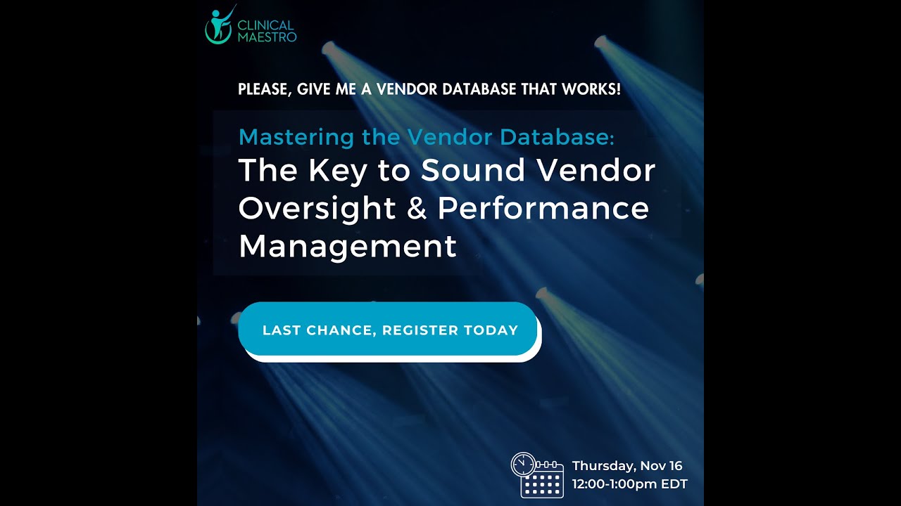 Mastering Your Vendor Database  The Key to Sound Vendor Oversight & Performance Management