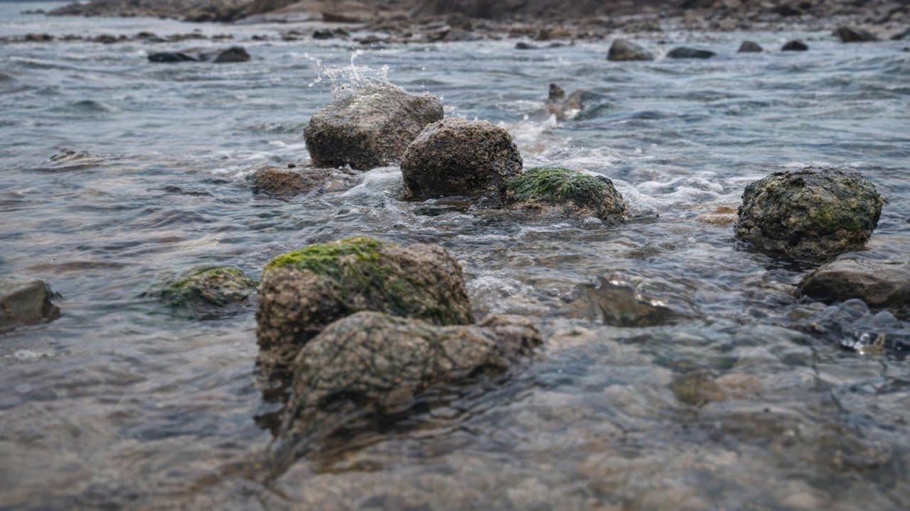 Where the River Meets the Sea | 1 Hour of Calm Flowing Water & Gentle Coastal Waves