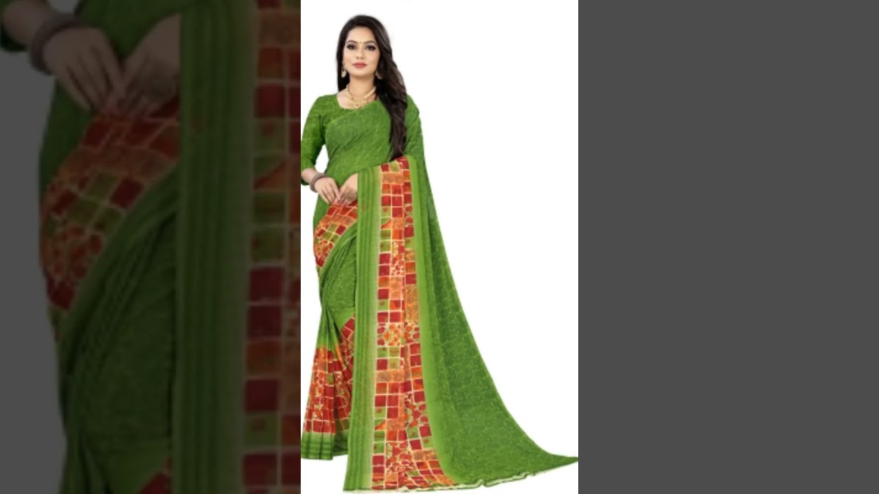 Georgette Printed Saree 👌 Daily Wear Saree 👌 जॉर्जेट साड़ी 👌Saree Fashion