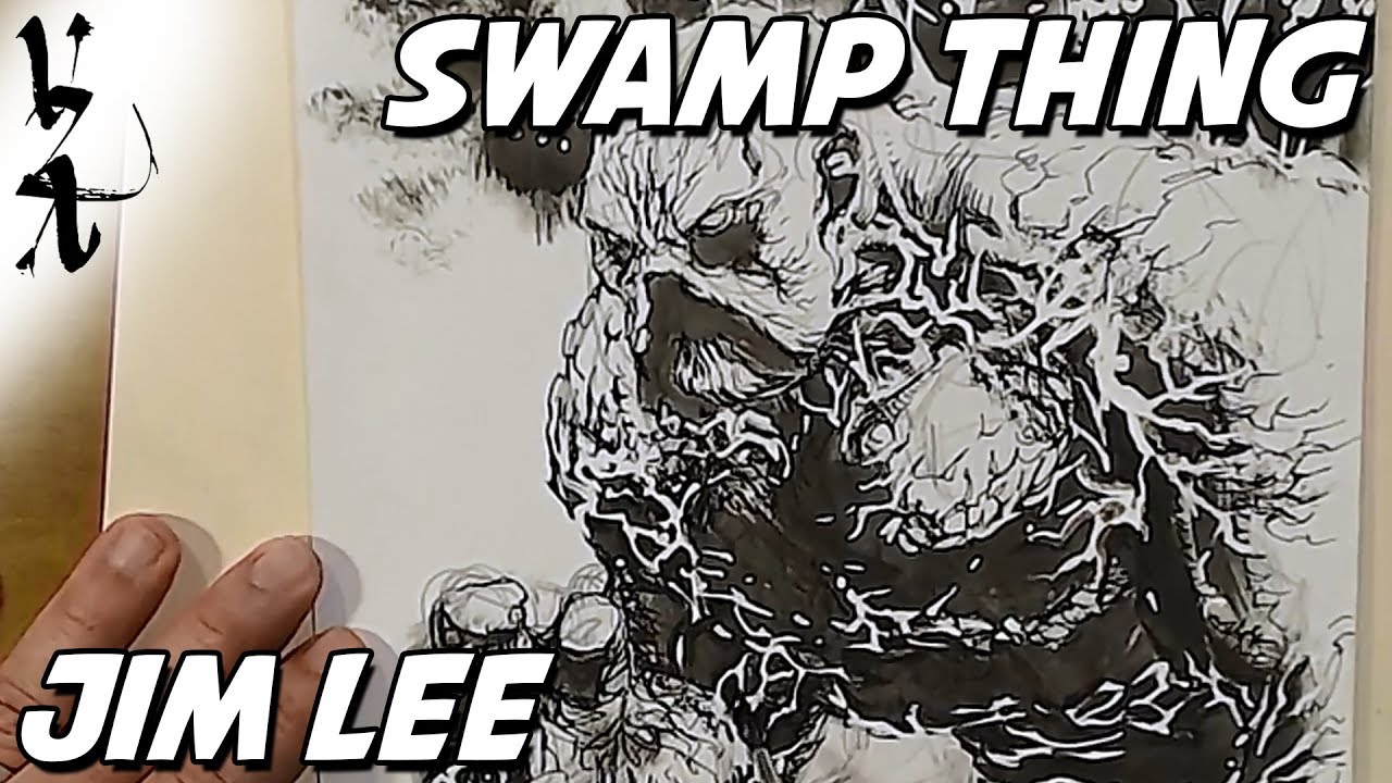 Jim Lee drawing Swamp Thing