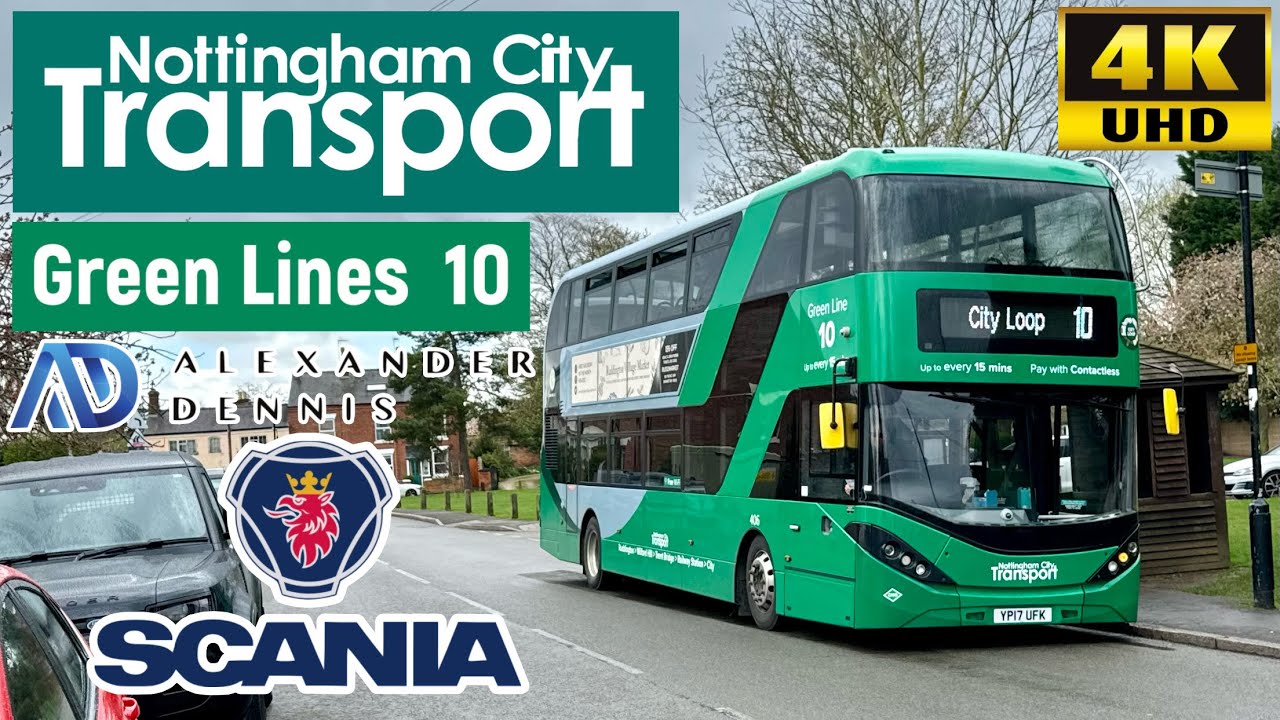 [Nottingham City Transport: Green Line 10 Ruddington to City] ADL Enviro400City Scania N280UD CBG