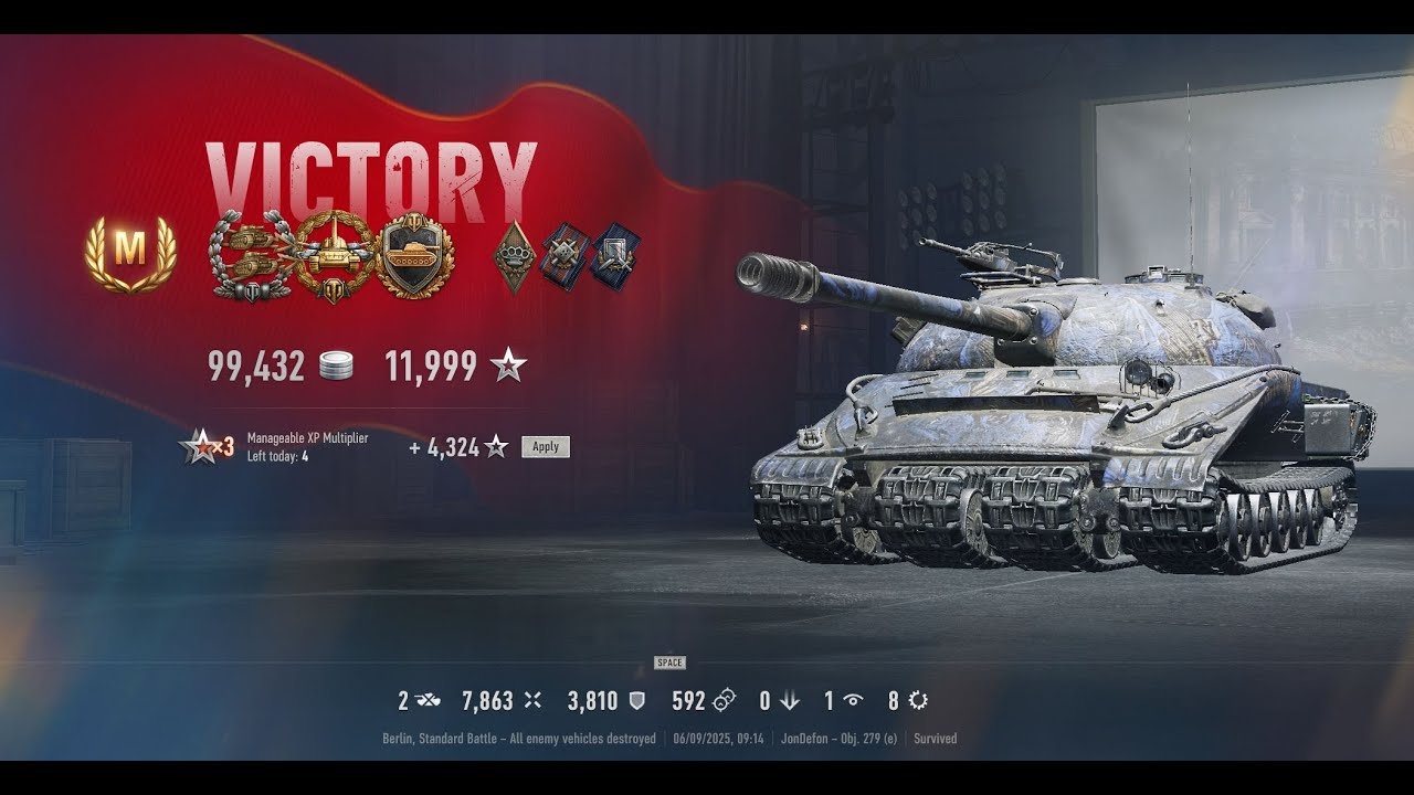 Obj 279 (e) bully 7.8k damage Berlin carry Tier 11. Ace Tank. World of Tanks 2.0