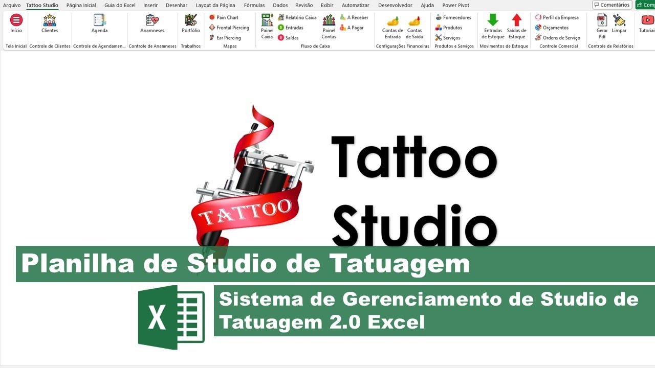 Planilha de Studio de Tatuagem Excel