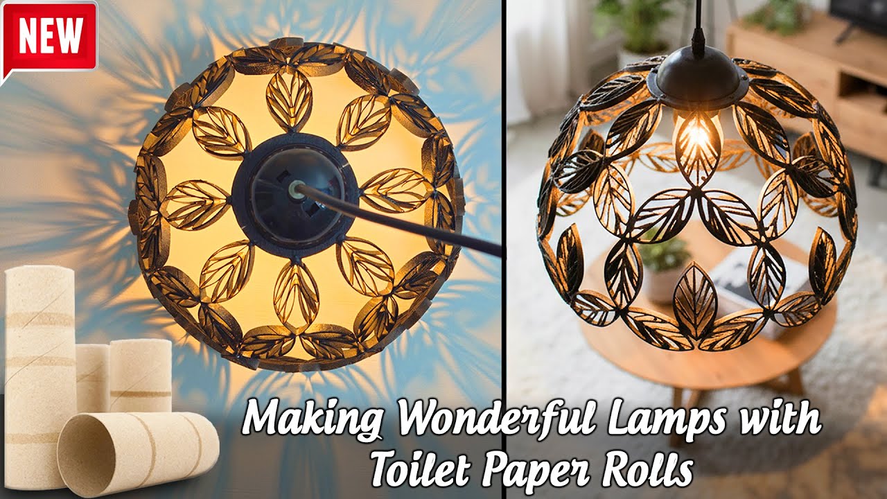 «Удивительная люстра из рулонов туалетной бумаги» | Декоративное освещение DIY #diylamp