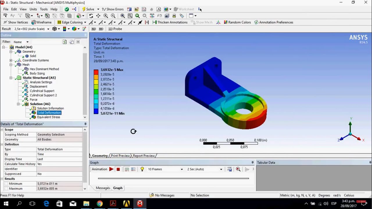 ☑️ Elementos finitos - Ansys workbench: Práctica 4