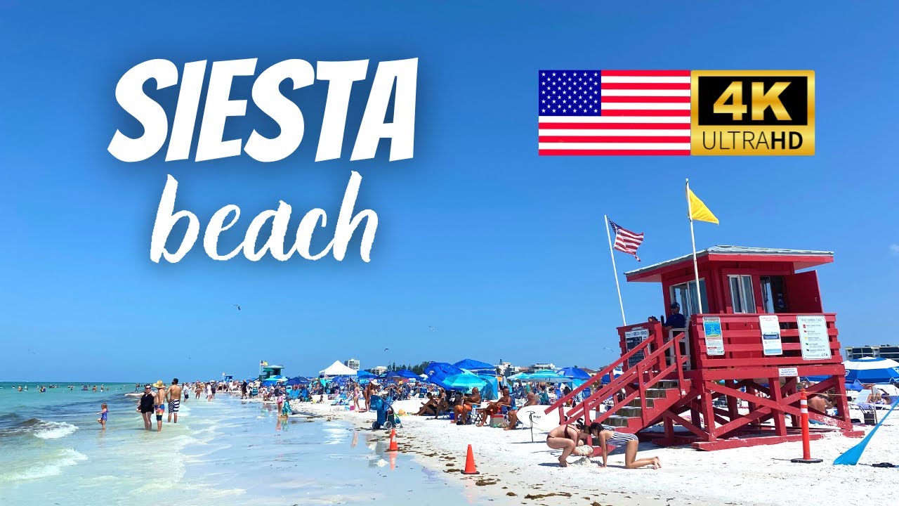 Siesta beach walking tour 4K | Sarasota | Florida | USA | May 2023