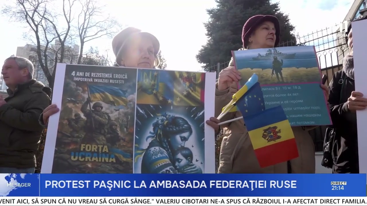Protest pașnic la Ambasada Federației Ruse