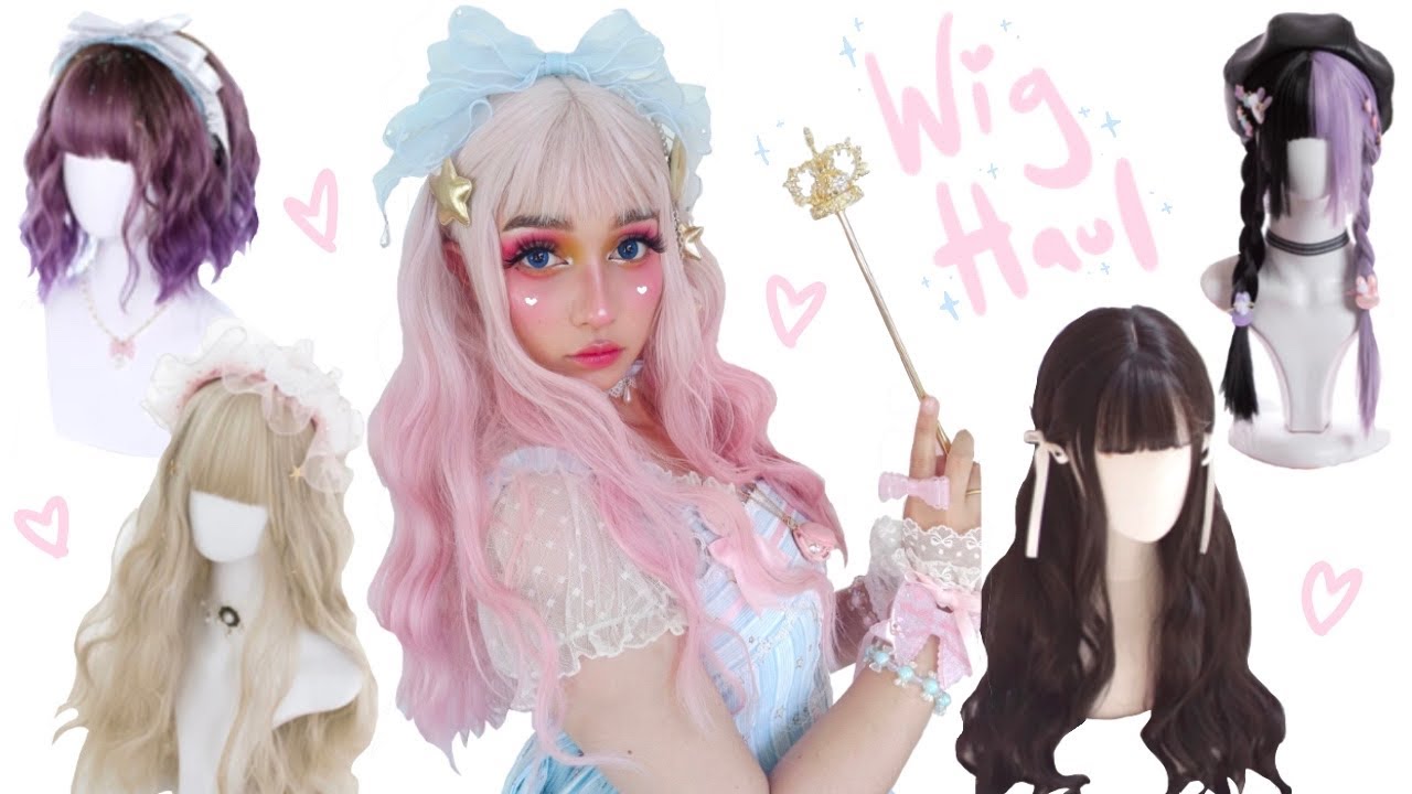 🌸 Kawaii lolita wig haul & try on || honest Youvimi review 🌸