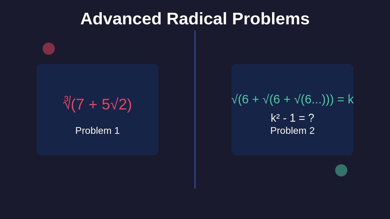 2 Mind-Bending Radical Problems | Cube Root & Infinite Nested Radicals
