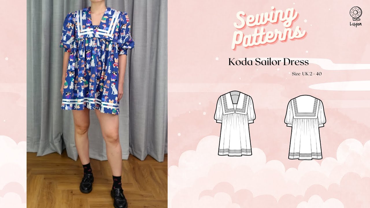 Koda Sailor Dress Sewing Video  // Digital PDF Sewing Pattern Size UK 2-40 // Luyion