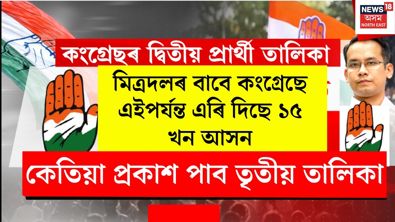 Live : | Congress Candidate List | কংগ্ৰেছৰ প্ৰাৰ্থী তালিকা প্ৰকাশ | কেতিয়া প্ৰকাশ পাব তৃতীয় তালিকা