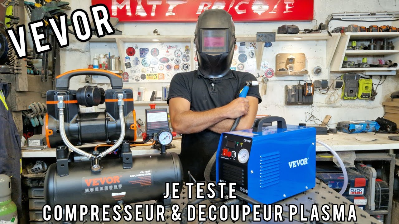 [VEVOR] Découpeur plasma Cut-50F et compresseur 8L pour moins de 300€