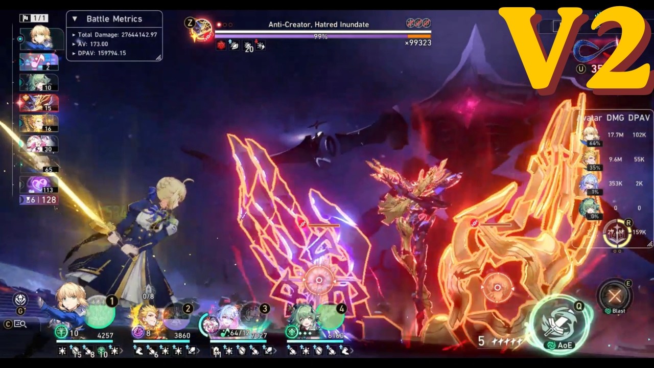 V2 | E2 Saber/E1 Gilgamesh/E1 Robetto/Huohuo zero cycle Irontomb King Anomaly Arbitration 4.5