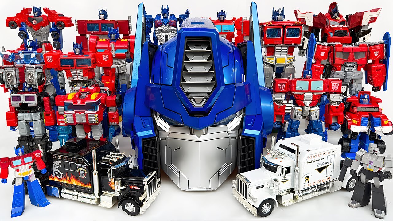 Transformers Movie Leader: OPTIMUS PRIME vs Devastator Combiner Wars - Robot Truck Car Toys Animated